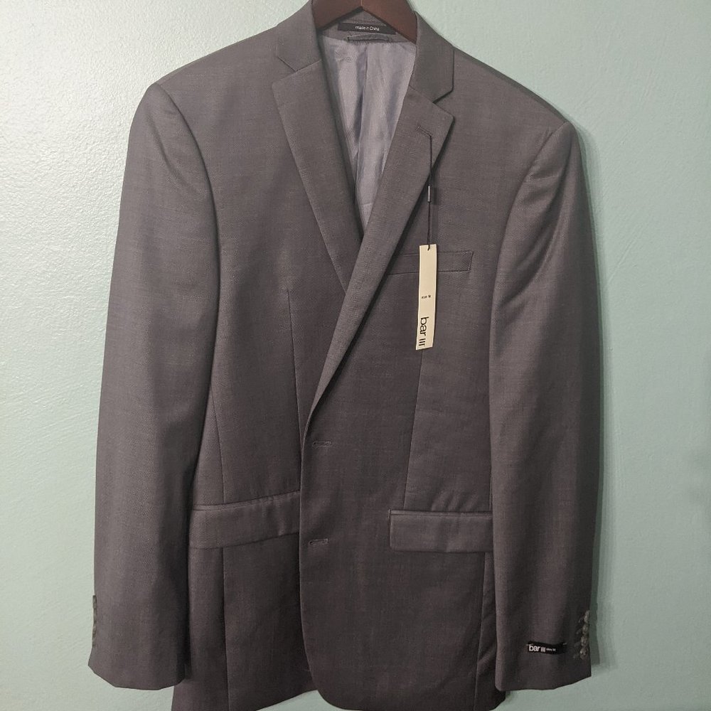 Bar III Gray Slim Fit Wool Blazer Sport Coat - 38L - NWT